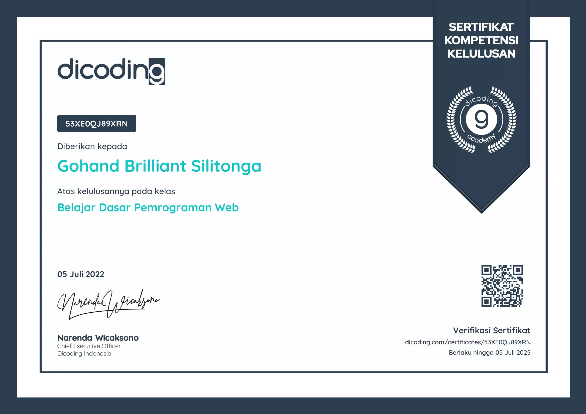 Belajar Dasar Pemrograman Web Certification by IDCamp2022 Scholarship x Dicoding