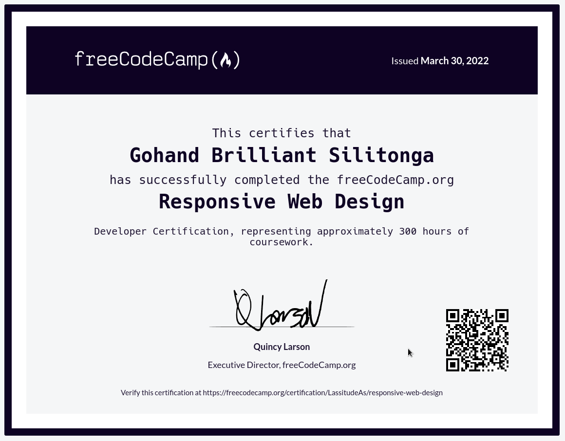 Responsive Web Design Certification by FreeCodeCamp